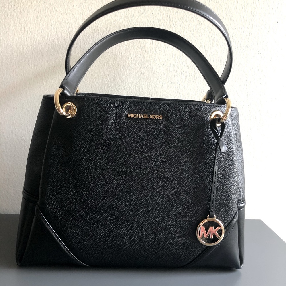 Michael Kors Black Leather Purse - Picture 1 of 13